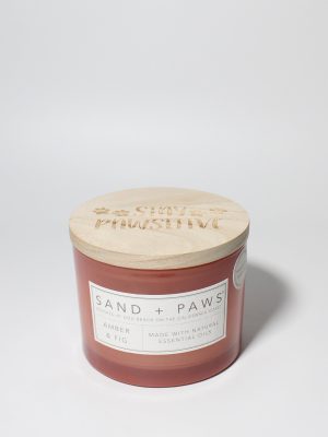Sand + Paws Amber & Fig 12 oz scented candle