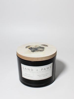 Sand + Paws Vanilla Sandalwood 12 oz scented candle